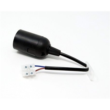 XTC Douille de lampe E27 - 50 W - Noir - Câble de 15 cm et crochet de suspension