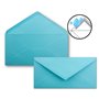 Lot de 50 enveloppes à lettre - Turquoise - DIN long - 110 x 220 mm (11 x 22 cm) - Fermeture humide sans fenêtre - Idéal pour ca