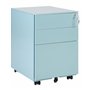 Caisson de Rangement à Roulettes avec 3 Tiroirs en Acier Bleu Clair Industriel Cami