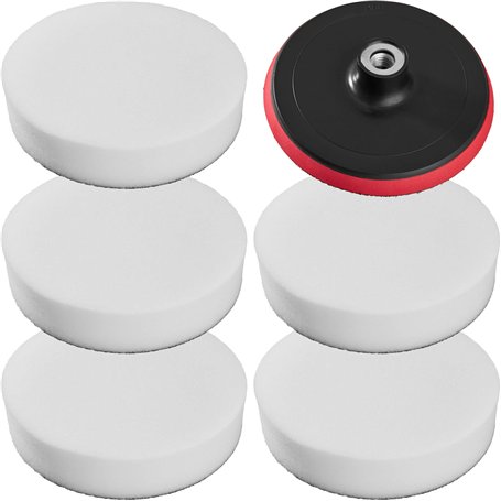 TecTake 5 éponges de Polissage 180mm + Disque de Rotation pour Machine à polir