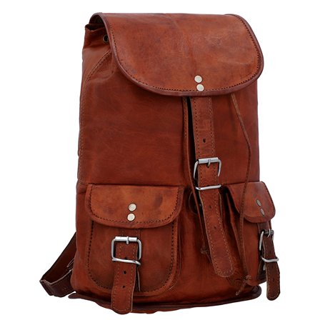 Gusti Sac à dos en cuir - Gary 13" Sac à dos Sac de jour Sac d'extérieur Cuir véritable Homme/Femme