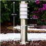 Borne d’éclairage Tunes en acier et plastique étanche avec un détecteur de mouvement, luminaire d'extérieur (IP44) de 45 cm de h