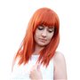 Prettyland Perruque Mi-Longue Moyen 45cm Cuivre Roux Lisse Frange Raide Déradé Costume Manga Cosplay Wig C1297