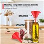 Nirox Entonnoir universel 4 pièces - Convient aux aliments BPA-FREE - Aide au remplissage pour la cuisine - Mini entonnoir de re