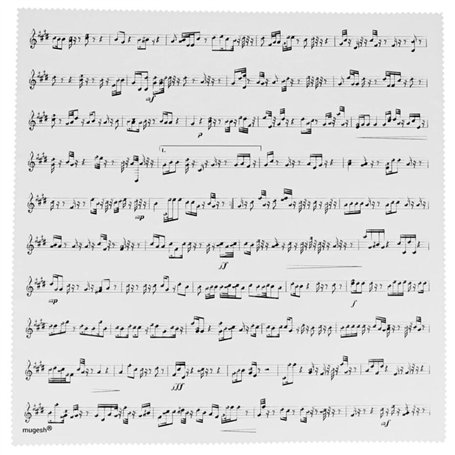 Chiffon de nettoyage avec notes pour instruments en microfibre (30 x 30 cm) - Beau cadeau pour musiciens