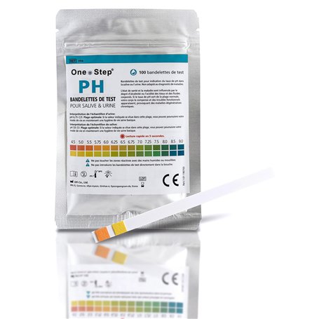 100 Bandelettes de Test de pH pour la salive - Test de pH - Détermination de la valeur du pH - Bandelettes de test pour l'acidos