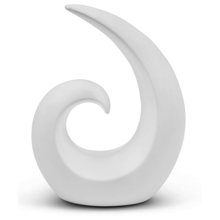 Sculpture élégante en céramique - décoration Moderne en Blanc à crème - Spirale décorative de 20 cm de Haut - Convient également