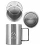 ALPLAKE® - Tasse double paroi en acier inoxydable - Avec poignée pliable - 250 ml