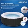 Arebos Spa Gonflable | pour l'intérieur et l'extérieur | 6 Personnes | ⌀ 208 cm | Rond | 130 Jets de Massage | 1000 litres | ave