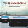 Arebos Spa Gonflable | pour l'intérieur et l'extérieur | 6 Personnes | ⌀ 208 cm | Rond | 130 Jets de Massage | 1000 litres | ave
