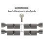 Lot de 4 Serrures Cylindres à bouton KSN 80 mm 40/40 à fermeture identique avec 20 clés