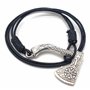 AB Viking Crafts Vikings Bracelet en cuir avec pendentif en forme de hache viking en métal dans une pochette à bijoux