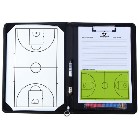 Sportacular Gear Classeur de basket-ball avec tableau tactique et accessoires - Classeur d'entraînement - Classeur tactique pour