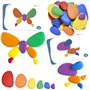 Rainbow Pebbles - Ensemble de 36 + 40 activités - Les Blocs Originaux de tri et d'empilage des Couleurs - Jeux mathématiques pré