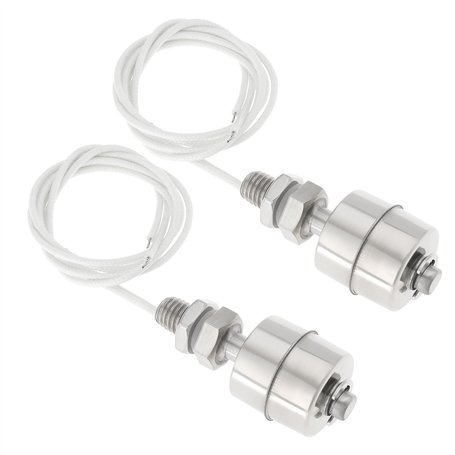 VGOL 2pcs 45mm Capteur de Contrôle de Commutateur de Flotteur de Niveau d'eau Liquide Interrupteur à Flotteur en Acier Inoxydabl