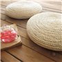 Pvczool Coussin de Tissage Fait à la Main de Pouf Naturel Rond Remplissez L'Oreiller de Soie de Soie Coussin de SièGe de Chaise 