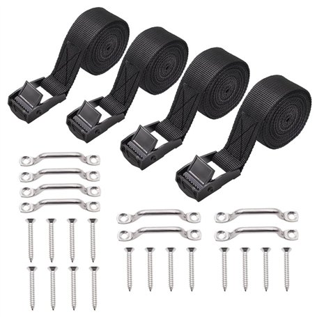 Myqqhbs Kit de Sangle D'Arrimage de Batterie de 1 Pouce X 4 Pieds avec Boucle à Came en Acier Inoxydable