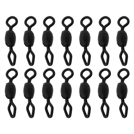 eMagTech Lot de 100 émerillons de pêche ronds en forme de losange pour pêche à la carpe de mer en eau douce 14 mm Noir