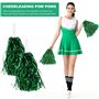 Boerunid Lot de 24 pompons de pom-pom girl avec poignée en plastique pour adultes et enfants - Vert