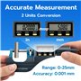 Mcbazel Micromètre Électronique LCD 0-25 mm, Micromètre Numérique Extérieur avec Affichage en Pouce/Métrique, Haute Précision 0,