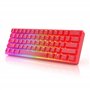 HK Gaming GK61 Clavier mécanique de Jeu | 61 RGB Rainbow LED | Capuchons ABS doublehot | Commutateurs optiques Bleus Hotswap gat