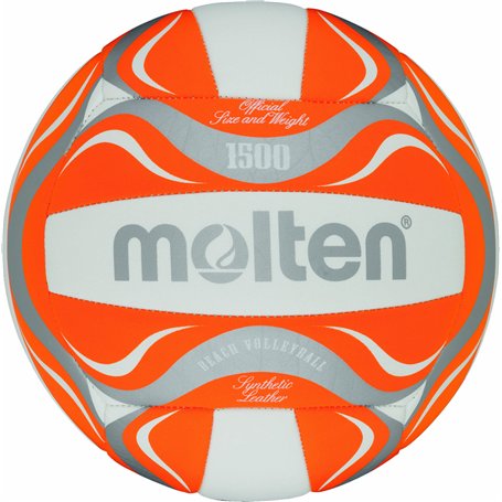 Molten BV1500-OR Balle de Beach Volley Blanc/orange/argenté 5