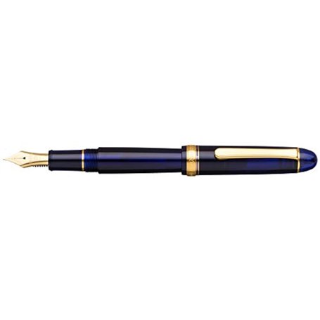 PLATINUM Century Gold Trim Chartres Stylo-plume Japonais 3776 Century Gold Trim Bleu Taille M/Bleu 0