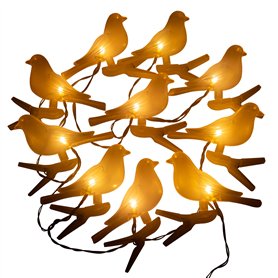 GardenKraft 11249 Guirlande lumineuse solaire d'extérieur en forme d'oiseau avec 10 LED puissantes