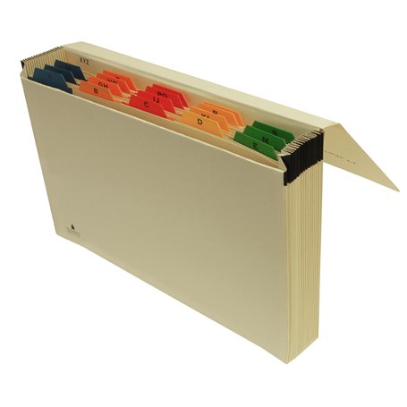 Trieur à soufflet en manille avec index alphabétique en mylar multicolore