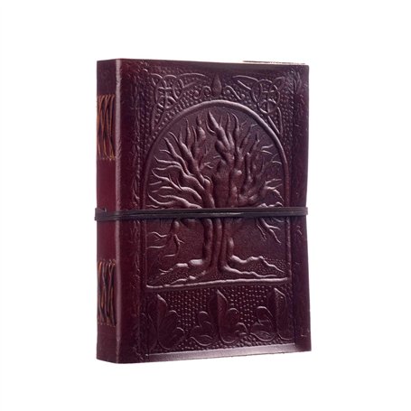 Paper High Commerce équitable Journal en Cuir avec Conception de L'arbre de Vie