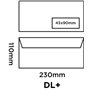 Blake Everyday | enveloppe DL+ (11 x 23cm) avec fenêtre | lot de 100 unités | 90 GSM | enveloppes blanches à bande protectrice |