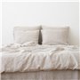 LinenMe Natural Taie D’Oreiller en Lin Crushed, Standard (50 x 70cm)