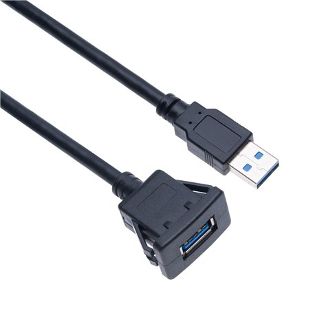 Câble de Montage Encastré USB 3.0 Carré Monoprise Panneau en Affleurement Rallonge 1M D'extension avec Boucle pour Tableau de Bo