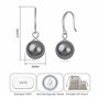 Pendants d'oreilles en argent sterling avec perles grises