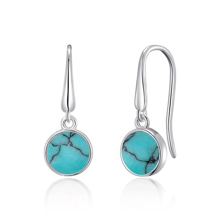 Boucles d'Oreilles Pendantes Turquoise Synthétique
