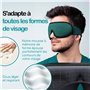 Medi Grade Masque Noir 3D [4pc] Masque de Nuit Entièrement Occultant, Masque Femme et Homme en Maille Respirable avec Sangle Aju