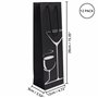 BELLE VOUS Sac Cadeau Bouteille de Vin Noir (Lot de 12) - 4 Motifs - Etui Cadeau Bouteille avec Poignées à Corde - Emballage Cha