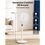 MYCARBON Ventilateur Sur Pied Silencieux avec Télécommande 20dB Moteur DC 2200m³/h 12 Vitesses 12h Timer Oscillation LED Écran H