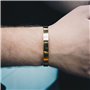 Philip Jones Bracelet Manchette Homme Acier Plaqué Or