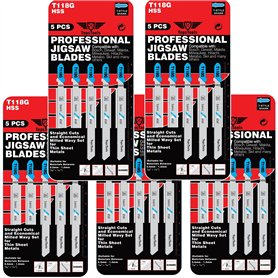 25 lames de scie sauteuse à métaux TopsTools T118G compatibles avec Bosch