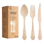 FOOGO Green 75pcs Set Couverts en Bois Jetables