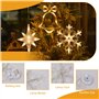 Guirlande Lumineuse Fenêtre Noël Lot de 3 Rideau Lumineux de Noël Étoile Flocon de Neige Noel Decoration Interieur Rideaux Lumin
