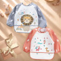 2 pcs Bavoirs Bébé avec Manches, Bavoir Etanche à Manchs Longue, Bavoirs Imperméables pour Bébé, Bavoir d'alimentation pour bébé