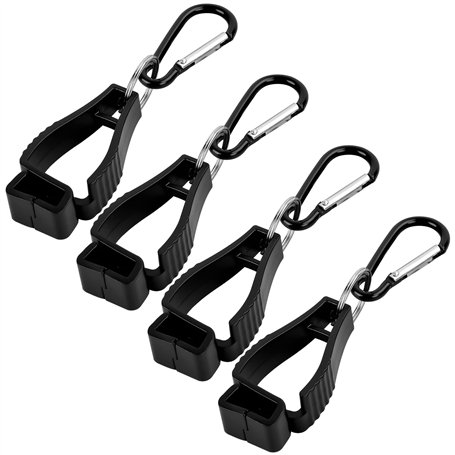 4 Pcs Pinces à Gant pour Gants de Travail Pince à bâche avec Mousqueton Clip Porte Gant Multifonctionnelle anti Perte Glove Clip
