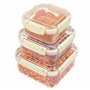 BELLE VOUS Lot de 3 Boites Conservation Alimentaires Plastique avec Couvercles - 530ml