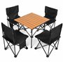 BELLE VOUS Ensemble de Chaises de Camping & Table Noir (5 Pièces) - Sièges Pliants Portables pour Usage Intérieur/Extérieur - Id