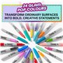 Sharpie Marqueurs permanents Glam Pop | Pointe fine pour des détails audacieux | Couleurs vives assorties | 24 marqueurs + étui
