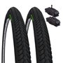 Lot de 2 pneus 700 x 35 C (37 – 622) + 2 chambres à air avec valve SCHRADER AMÉRIQUE pour vélo City Bike Trekking COUNTRY Noir 2