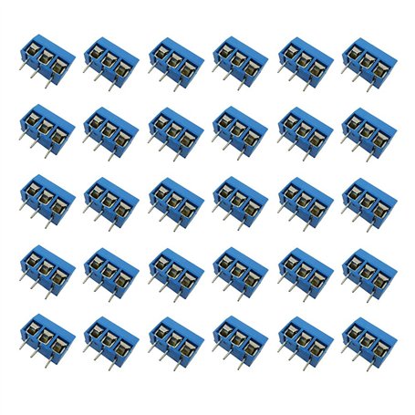 Aihasd 30 pièces KF301-3P Terminal à vis Panneau de jonction PCB Pitch 5.08mm 3 Pin Terminal d'impression 300V 16A