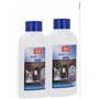 Melitta Lot de 2 détartrants liquides pour machines à café et machines à expresso avec brosse de nettoyage Quvido avec poils de